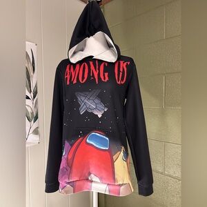 Kids Hoodie - Among Us; Black and Red; lightweight